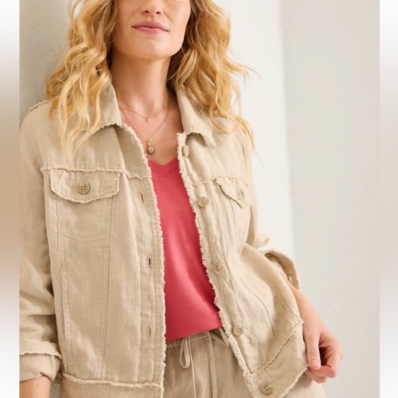 Tommy Bahama Two Palms Linen Raw-Edge Jacket - Picture 3 of 16